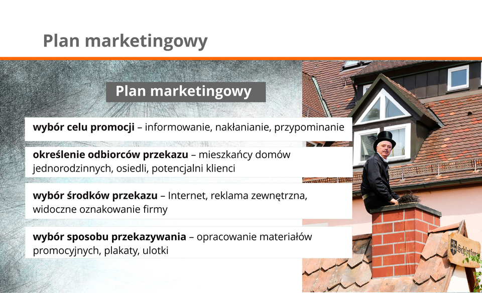 Ilustracja przedstawia plan marketingowy.
