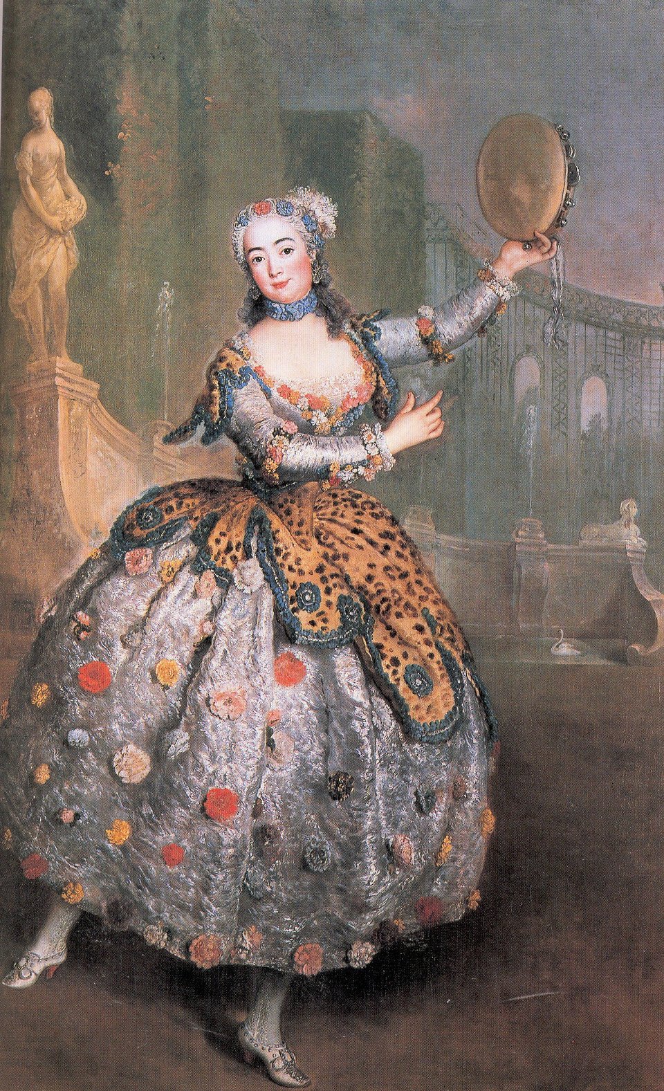 Portret tancerki Barbary Campani zwanej „La Barberina” Antoine’a Pesne, obecnie znajduje się w zamku Charlottenburg w Berlinie. Portret tancerki Barbary Campani zwanej „La Barberina” Antoine’a Pesne, obecnie znajduje się w zamku Charlottenburg w Berlinie. Źródło: Antoine Pesne, ok. 1745, olej na płótnie, Pałac Charlottenburg, domena publiczna.