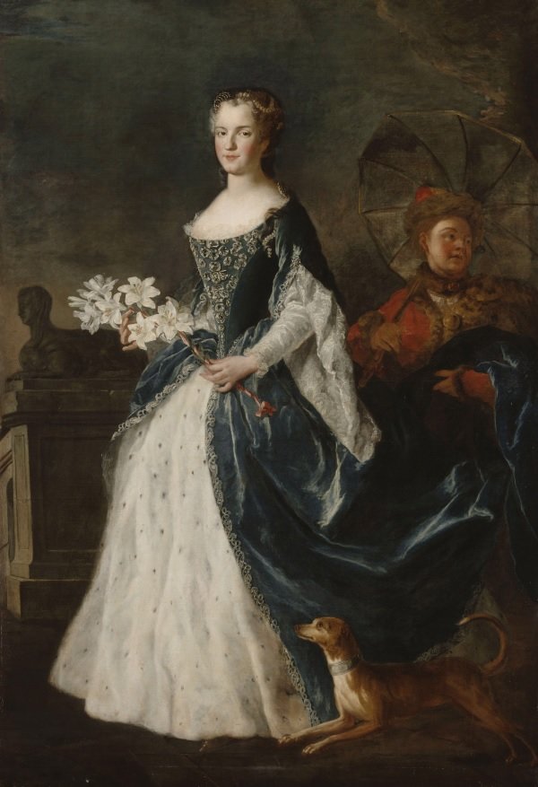 Portret Marii Leszczyńskiej, królowej Francji, żony Ludwika XV. Portret Marii Leszczyńskiej, królowej Francji, żony Ludwika XV. Źródło: Alexis Simon Belle, ok. 1730, Pałac w Wersalu, domena publiczna.