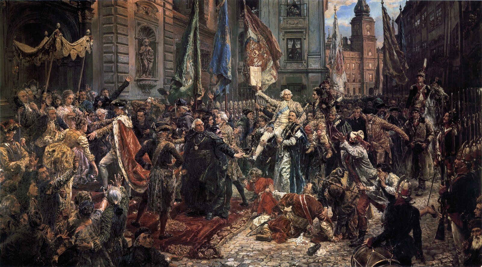 Konstytucja 3 Maja 1791 roku Źródło: Jan Matejko, Konstytucja 3 Maja 1791 roku, 1891, olej na płótnie, Zamek Królewski w Warszawie, domena publiczna.