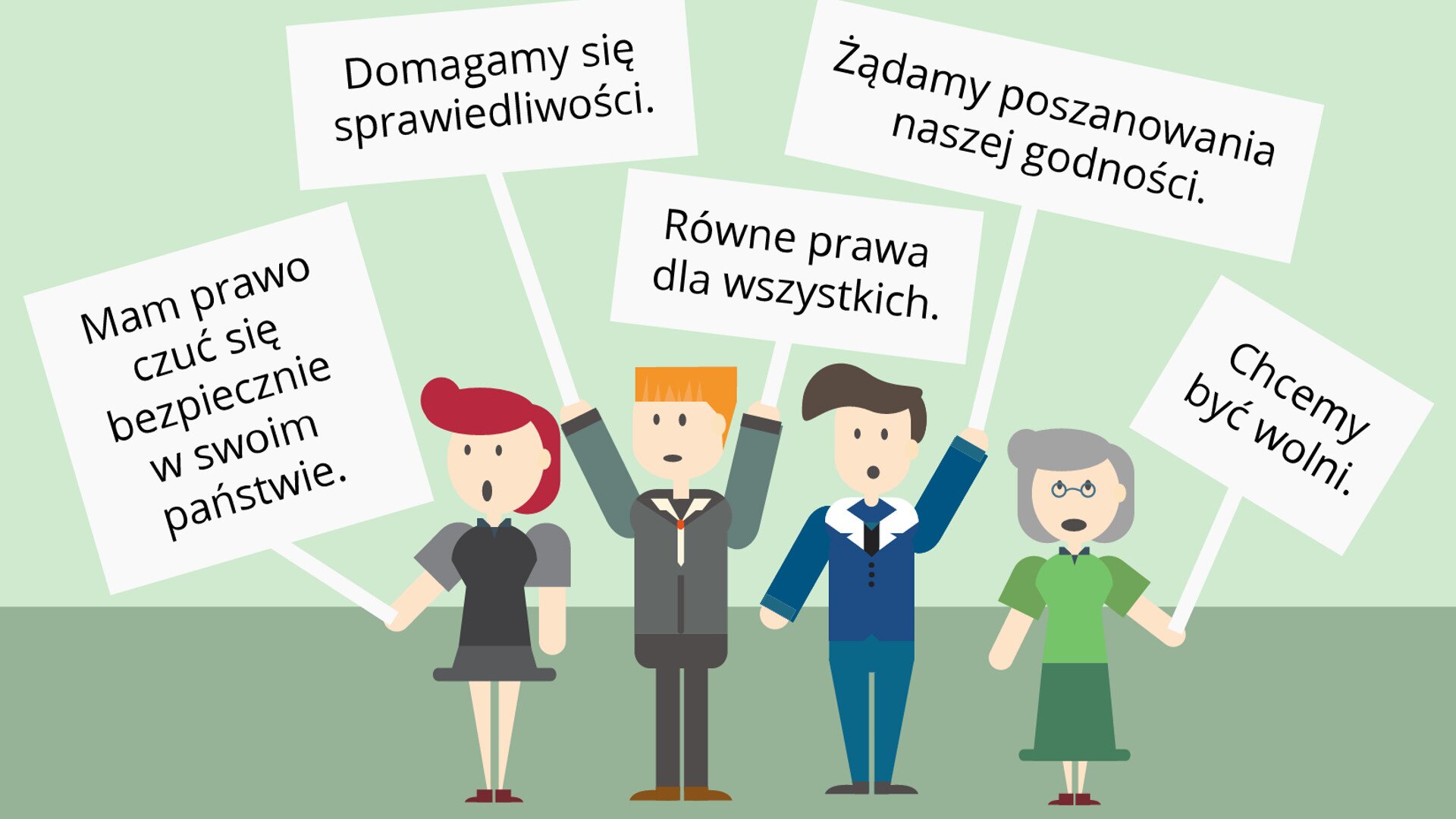 Młodzi ludzie, jak na pikiecie Źródło: Contentplus.pl sp. z o.o., licencja: CC BY 3.0.