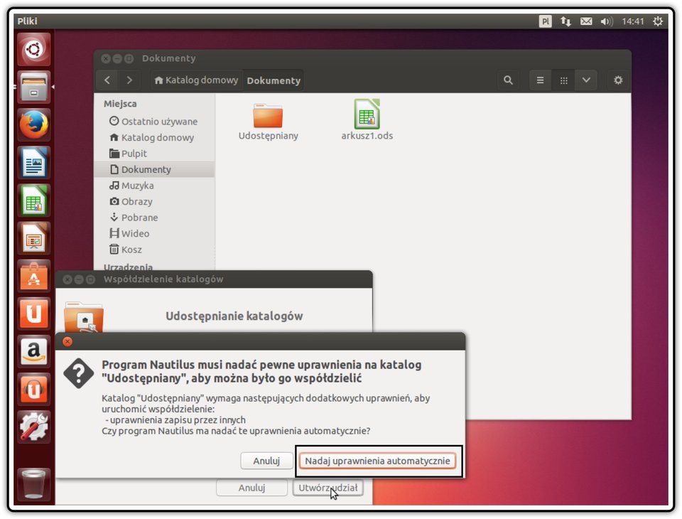 Ilustracja przedstawiająca: Krok 9 udostępniania zasobów w systemie Linux Ubuntu
