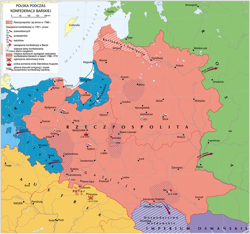 Konfederacja barska 1768-1772 Konfederacja barska 1768-1772 Źródło: Krystian Chariza i zespół, licencja: CC BY-SA 3.0.