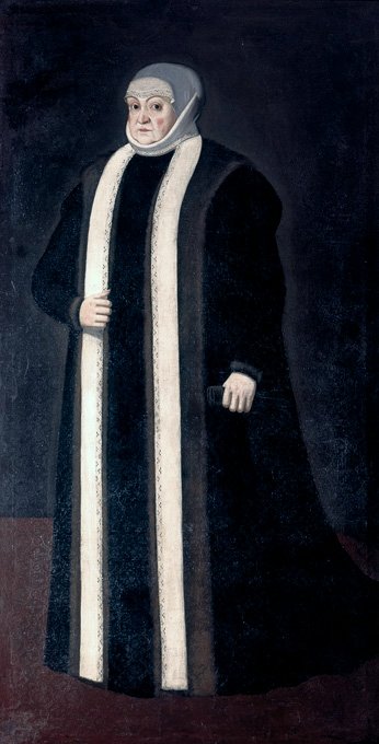 Portret Bony Sforzy Portret Bony Sforzy w stroju wdowy. Malarz nieznany, ok. 1557; obecnie obraz prezentowany jest na Zamku Królewskim w Warszawie. Źródło: Portret Bony Sforzy, ok. 1557, olej na płótnie, Zamek Królewski w Warszawie, domena publiczna.