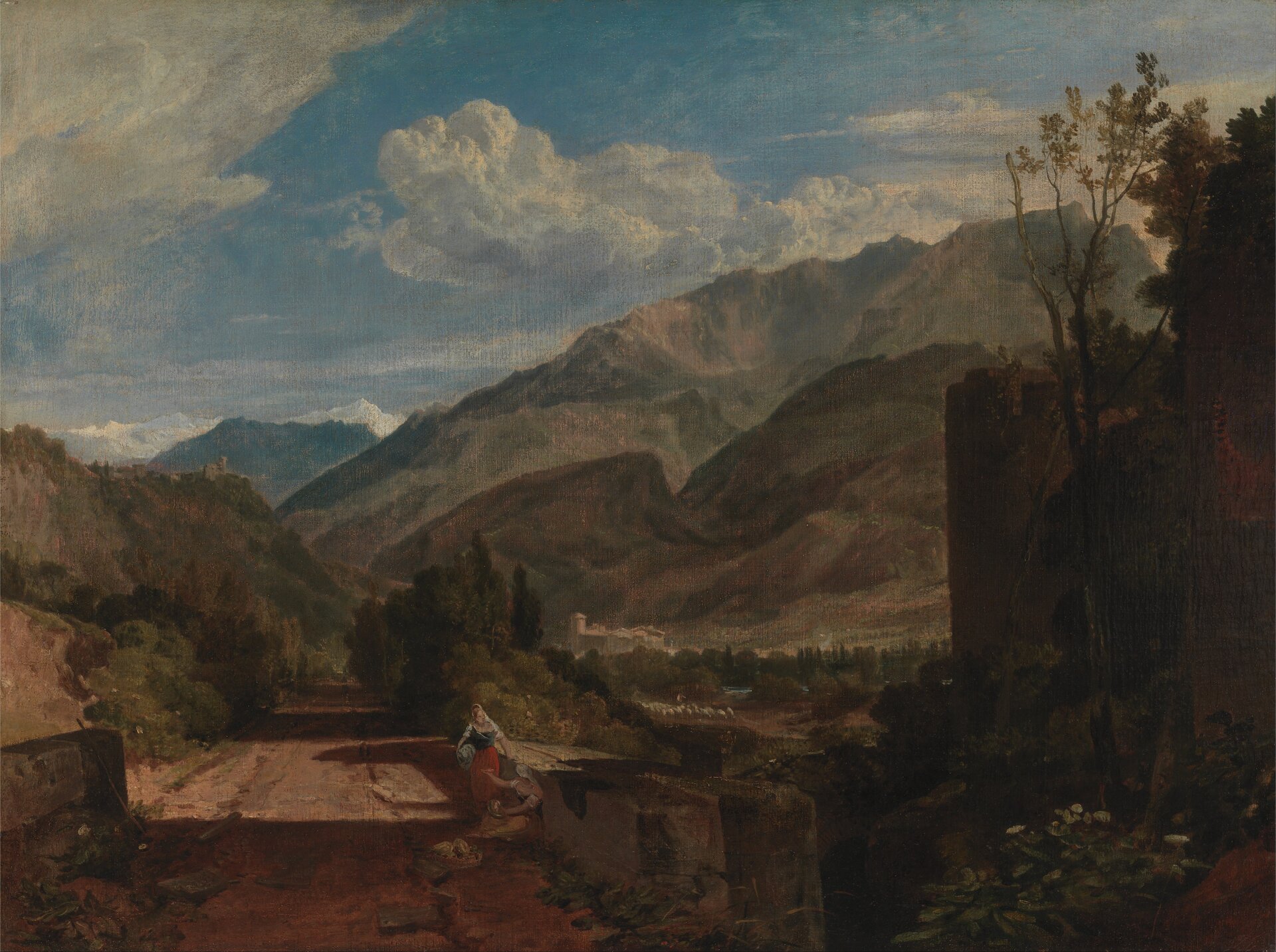 Chateau de St. Michael, Bonneville, Savoy Źródło: Joseph Mallord William Turner, Chateau de St. Michael, Bonneville, Savoy, 1802-1803, olej na płótnie, Yale Center for British Art, domena publiczna.