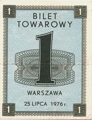 Pierwsza gierkowska kartka na cukier, lipiec 1976 Źródło: Pierwsza gierkowska kartka na cukier, lipiec 1976, domena publiczna.