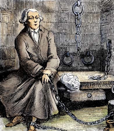 Markiz de Sade w więzieniu Źródło: Markiz de Sade w więzieniu, XIX w., rycina, domena publiczna.
