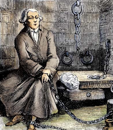 Markiz de Sade w więzieniu Źródło: Markiz de Sade w więzieniu, XIX w., rycina, domena publiczna.