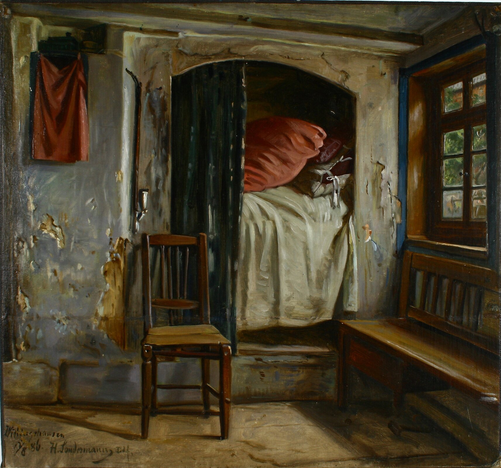 Alkowa Źródło: Hermann Sondermann, Alkowa, 1886, olej na płótnie zamontowany na tekturze, domena publiczna.