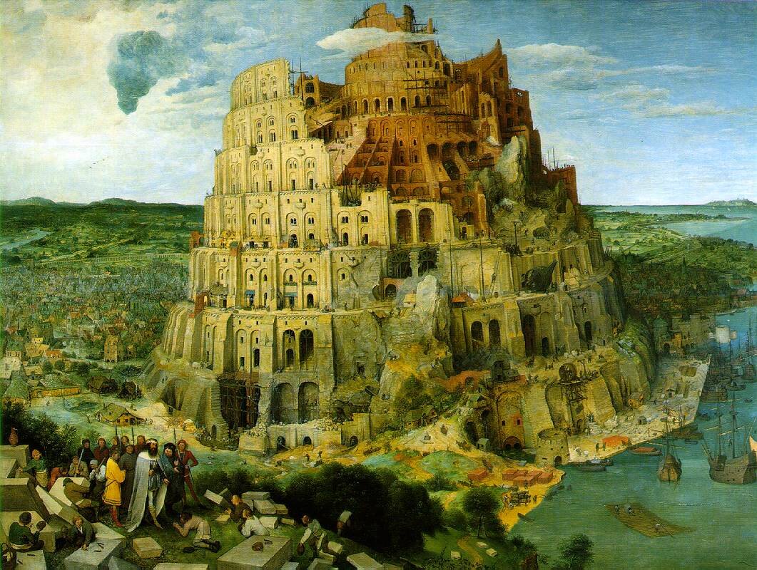 Budowa wieży Babel Źródło: Pieter Bruegel starszy, Budowa wieży Babel, 1563, olej na desce, Kunsthistorisches Museum, Wiedeń (czyt.: kunsthistoriszes muzeum), wiedeńskie muzeum historii sztuki, domena publiczna.