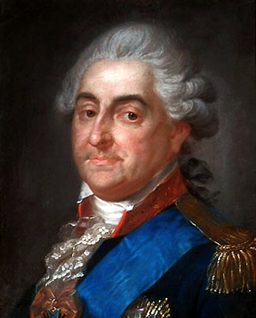 Stanisław August Poniatowski w mundurze Korony Źródło: Franz Joseph Pitschmann, Stanisław August Poniatowski w mundurze Korony, ok 1789, Pastele na papierze, Muzeum Narodowe w Warszawie, domena publiczna.