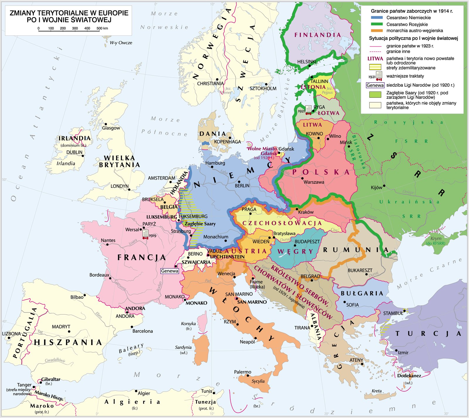 Europa po I wojnie światowej Europa po I wojnie światowej Źródło: Krystian Chariza i zespół, licencja: CC BY 3.0.