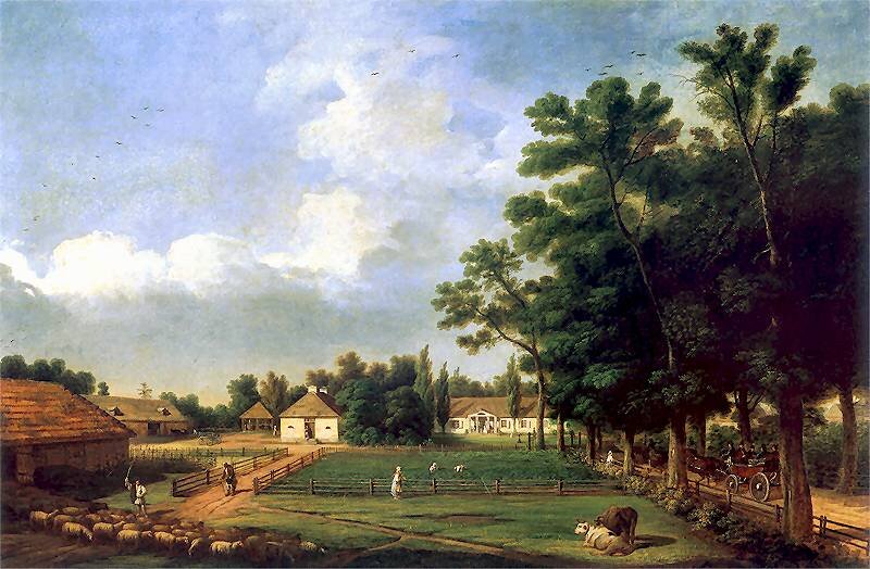Przyjazd gości Źródło: Marcin Zaleski, Przyjazd gości, 1839, olej na płótnie, Muzeum Narodowe w Warszawie, domena publiczna.