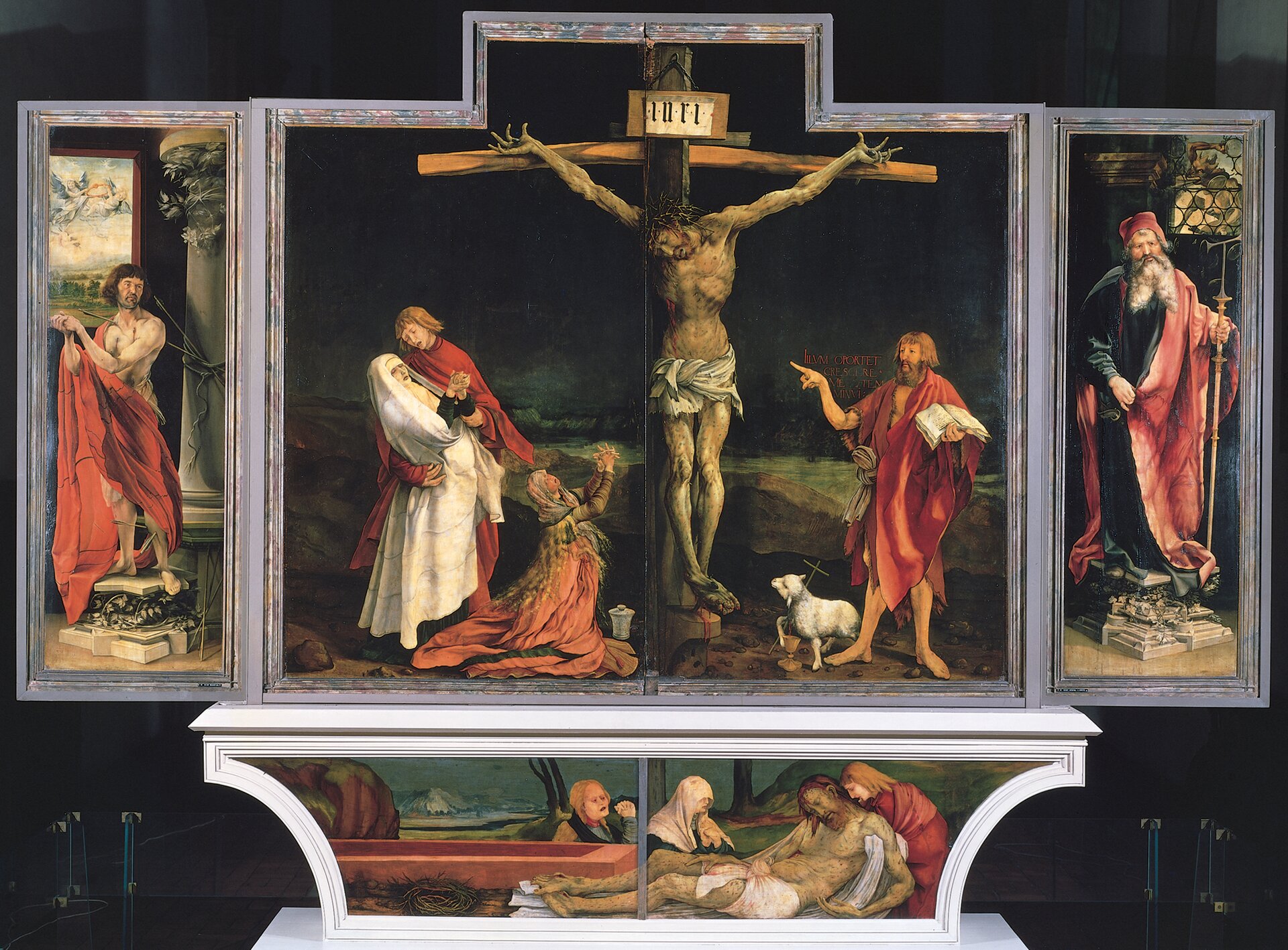 Ołtarz z Isenheim (Francja) Źródło: Matthias Grünewald, Ołtarz z Isenheim (Francja), 1506–1515, domena publiczna.