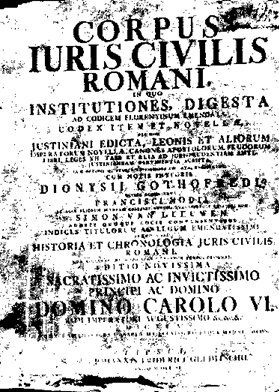 Kodeks Justyniana, Strona tytułowa wydania z 1583 Źródło: Yakoo, Kodeks Justyniana, Strona tytułowa wydania z 1583, licencja: CC 0.