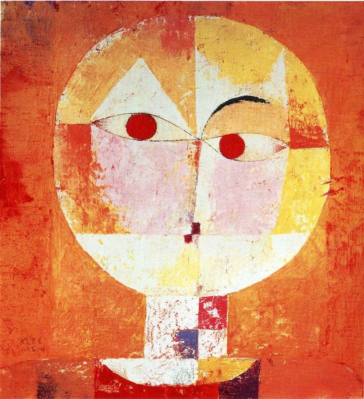 Senecio Senecio (wł., od słowa senes; czyt.: seneczjo – tu: starzec, ale także nazwa rośliny doniczkowej) Źródło: Paul Klee (1879–1940; czyt.: pol kle – malarz szwajcarsko-niemiecki), Senecio, 1922, Kunstmuseum, Bazylea, domena publiczna.