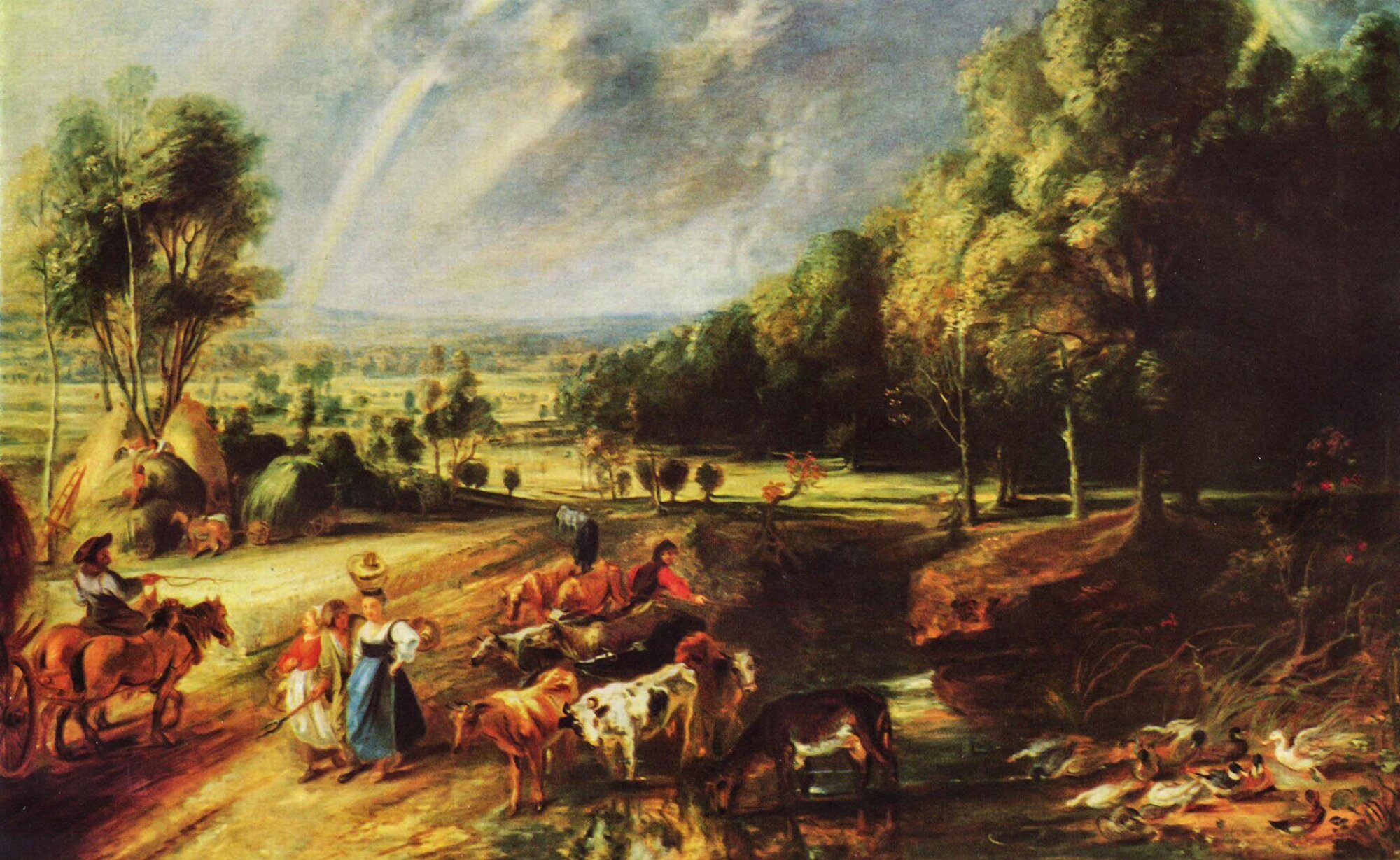 Krajobraz z tęczą Źródło: Peter Paul Rubens, Krajobraz z tęczą, 1640, obraz olejny, Alte Pinakothek, Monachium, domena publiczna.