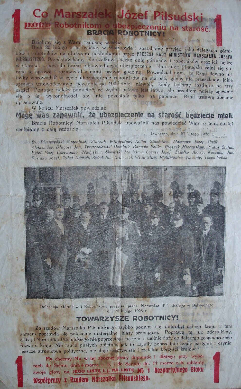 Ulotka wyborcza BBWR Źródło: Ulotka wyborcza BBWR, domena publiczna.