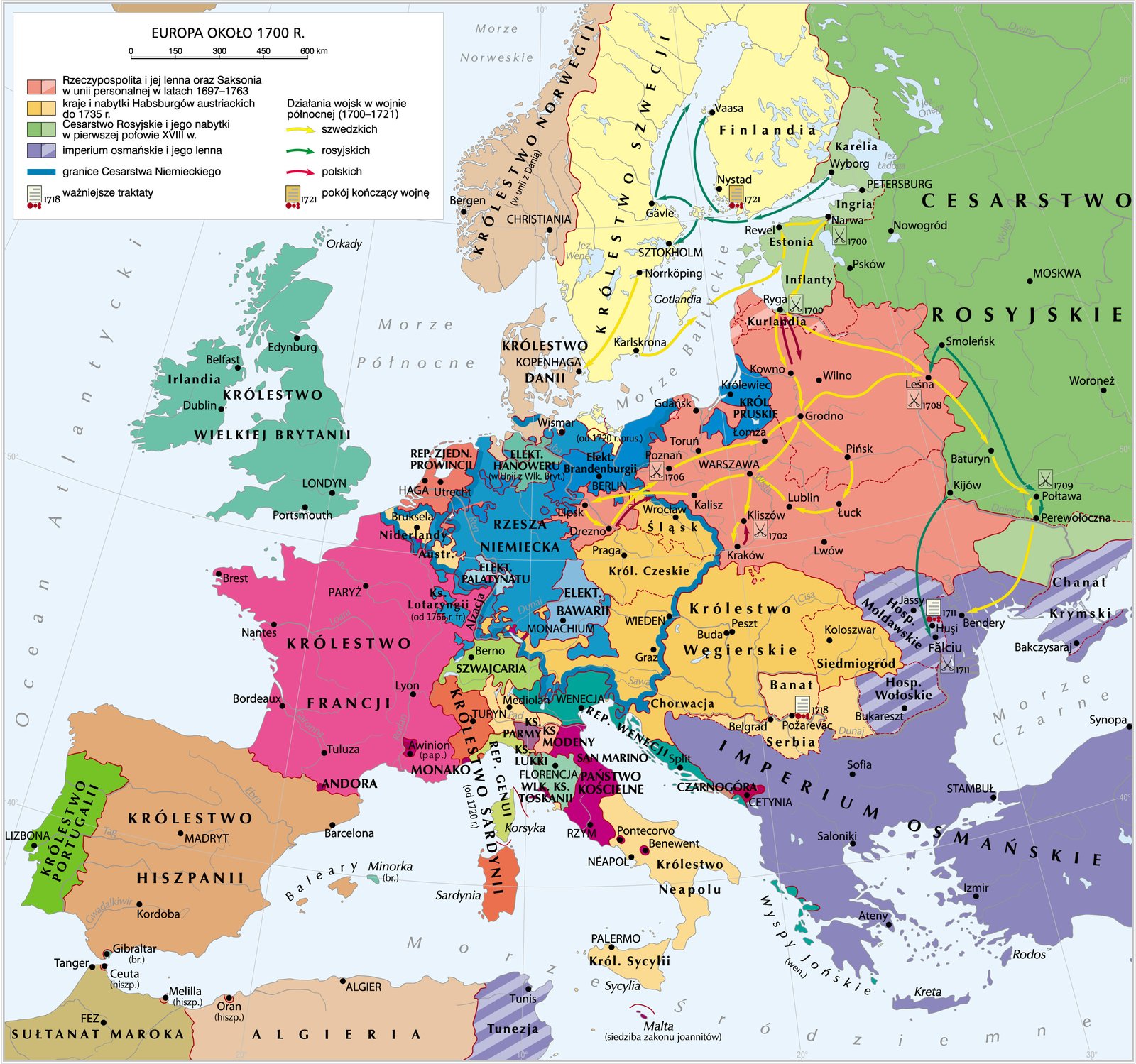 Europa ok. 1700 roku Europa ok. 1700 roku Źródło: Krystian Chariza i zespół, licencja: CC BY 4.0.
