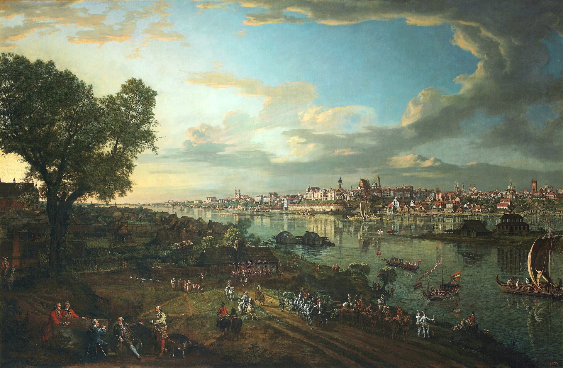 Widok Warszawy od strony Pragi Źródło: Bernardo Bellotto, zw. Canaletto, Widok Warszawy od strony Pragi, 1770, Zamek Królewski w Warszawie, domena publiczna.