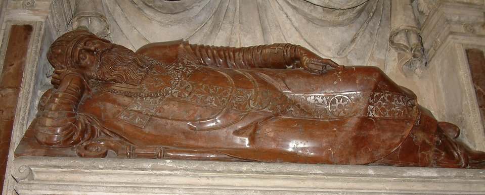 Nagrobek Adama Konarskiego (1526-1574) dłuta Hieronima Canavasiego w katedrze w Poznaniu. Charakterystyczna poza sansowinowska. Nagrobek Adama Konarskiego (1526-1574) dłuta Hieronima Canavasiego w katedrze w Poznaniu. Charakterystyczna poza sansowinowska. Źródło: Wikimedia Commons, licencja: CC BY-SA 3.0.