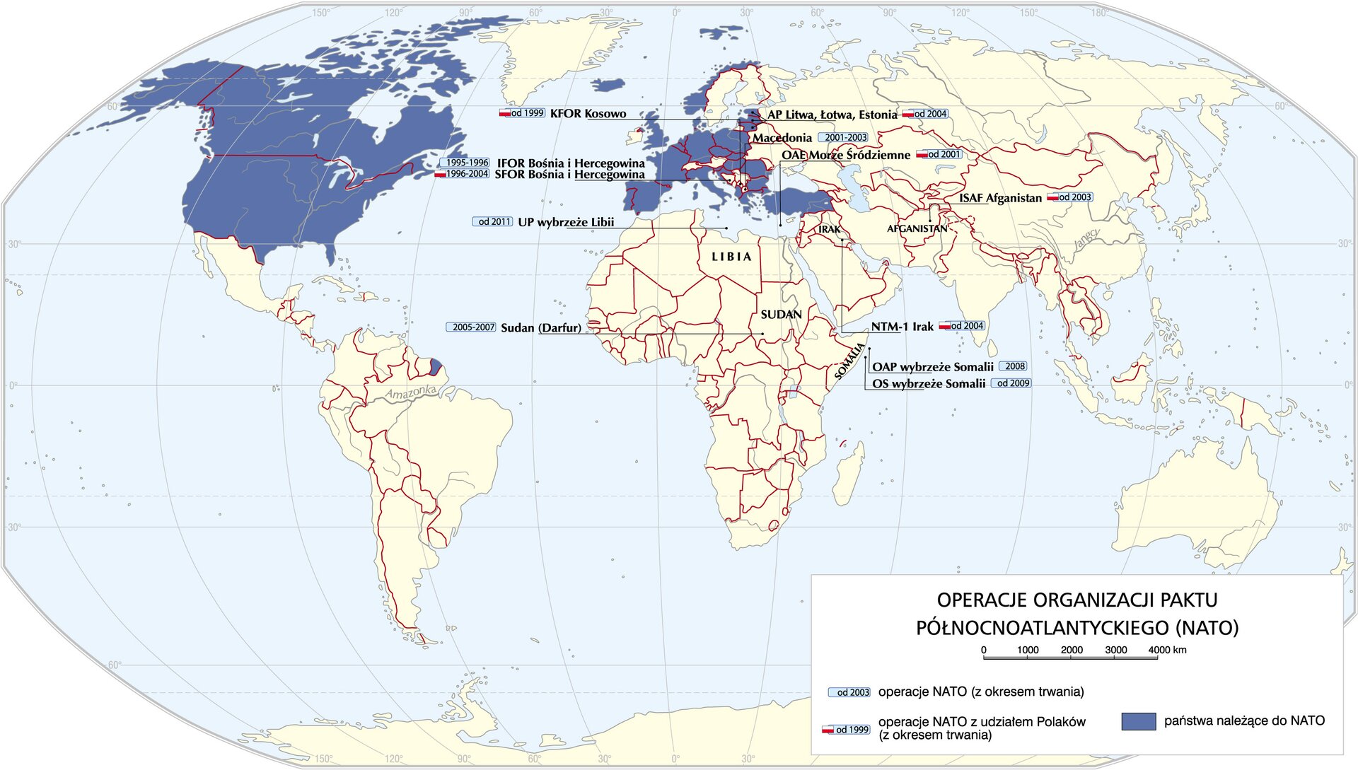 mapa - Operacje NATO