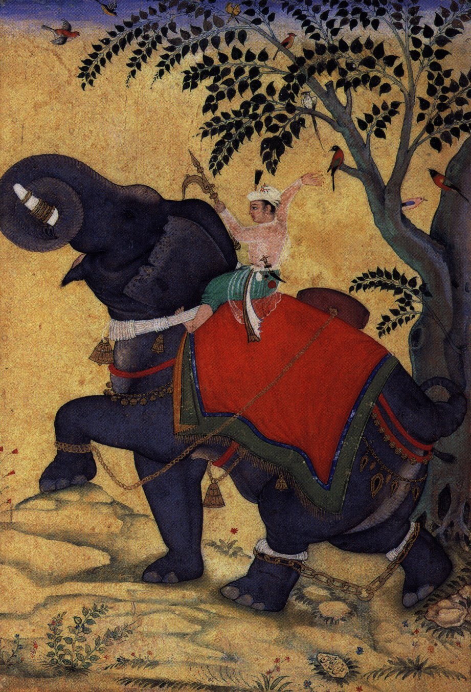 Akbar na słoniu Największy władca z dynastii Mogołów – Akbar na słoniu Źródło: Moghulschule, Akbar na słoniu, domena publiczna.