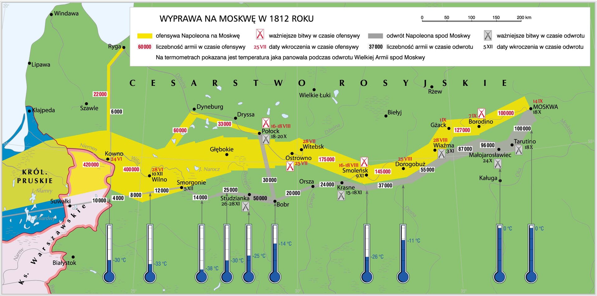 mapa Wyprawa na Moskwę
