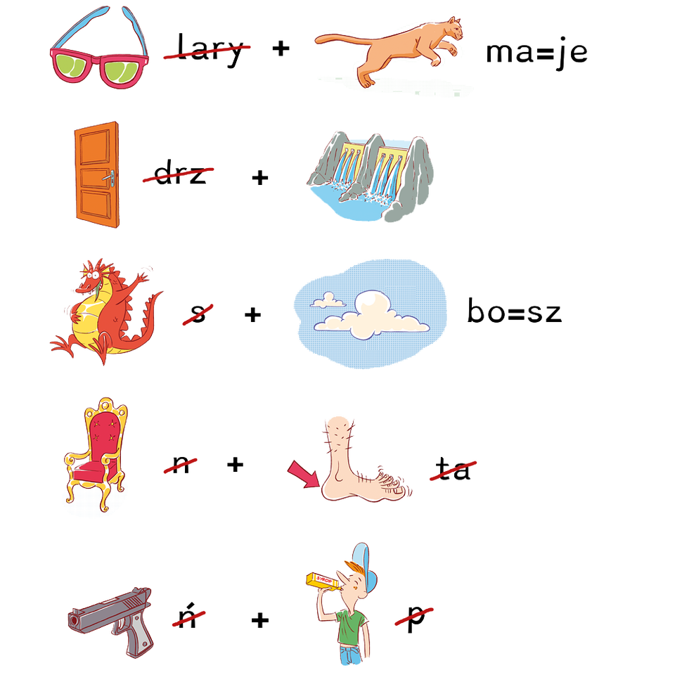 10 małych ilustracji do rebusów