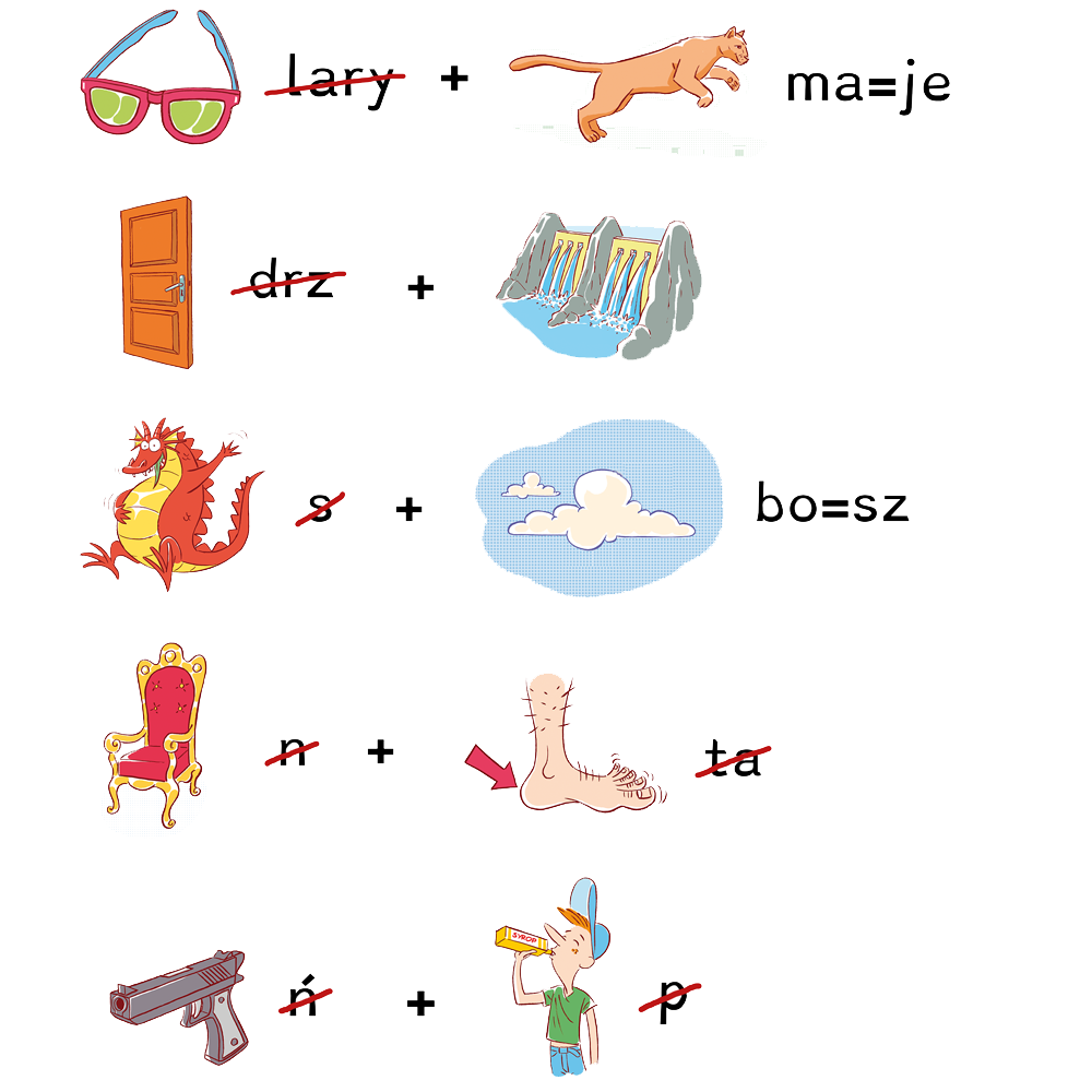 10 małych ilustracji do rebusów