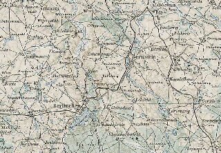 Okolice Barlinka i Pełczyc na austrowęgierskiej mapie Europy Środkowej z 1910 roku