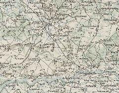 Okolice Wołowa na austrowęgierskiej mapie wojskowej z 1896 roku