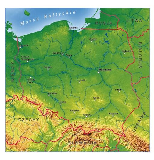 Fizyczna mapa Polski